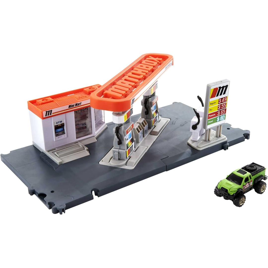 Mattel Matchbox Gas Station Playset with Vehicle New Kids