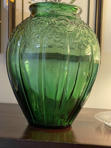 Niemen Stolle Vintage Art Deco Large Vase Transparent 1920-1949 Poland - Picture 9 of 12