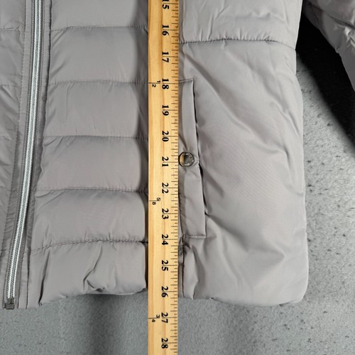 Hollister Puffer Jacket Womens XL Gray Sherpa Lined Recycled Fill Out Outerwear - Picture 9 of 10