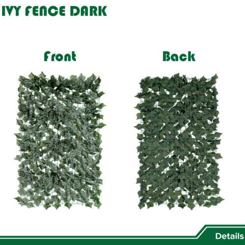 4'x14' Artificial Faux Ivy Leaf Privacy Fence Screen Hedge Decor w/Mesh Backing - Picture 2 of 7