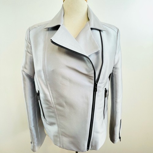 Outline Size M 12 Silver Ladbroke Biker Style Outerwear Jacket Designer - Picture 12 of 12