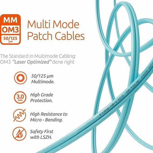 ZoeRax OM3 Fiber Optic Patch Cable LC UPC to LC UPC Duplex 3.0mm LSZH ( 5-30m ) - 第 4/6 張圖片