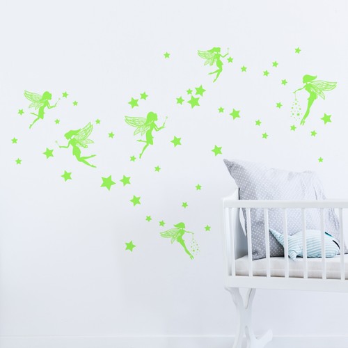 Leuchtende Fee Wandaufkleber Kunst Wohndeko Kinderzimmer Schlafzimmer abnehmbar - Bild 9 von 23