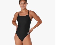 NEW Speedo 1 Piece Swimsuit Athletic Team Flyback Stretch Size 36 (10)