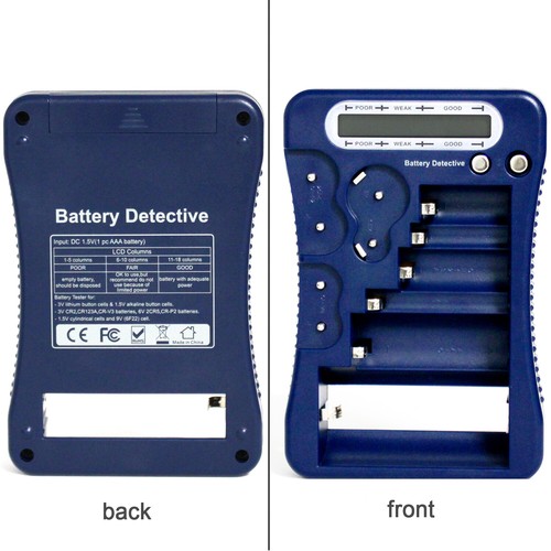 **BRAND NEW** 12-Type Battery Tester (Blue) with LCD Display + 4x AAA Batteries - Picture 2 of 7