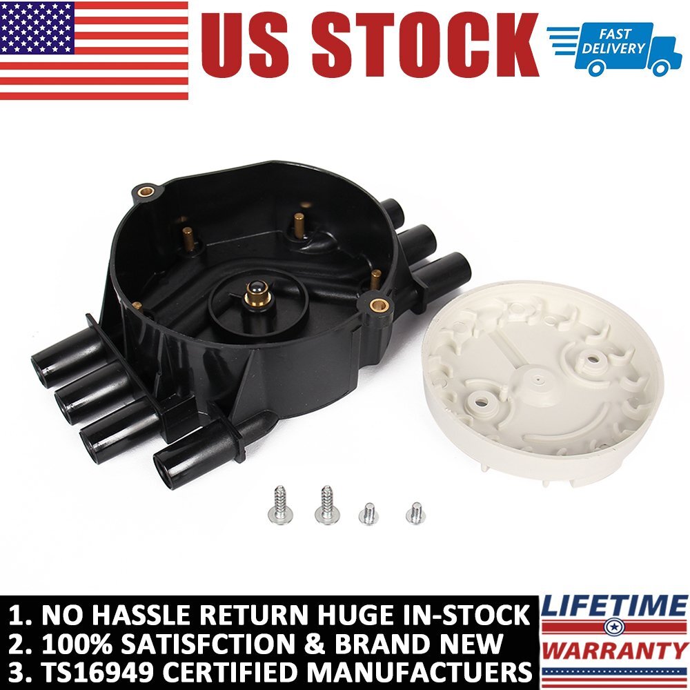 Ignition Distributor Set Brass Terminals Distributor Cap And Rotor Kit Compatible With Chevrolet GMC Cadillac Vortec V8 5.0l 5.7l 7.4l Compatible Part Number DR474 DR331, Cap & Rotor Kit - Canada