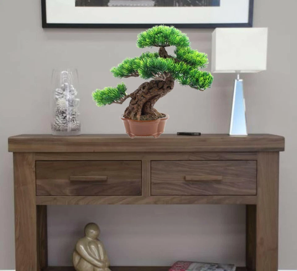 Japanese Bonsai Pine Tree Artificial Faux Potted Plants House Plants Decorates - Image 3 of 4