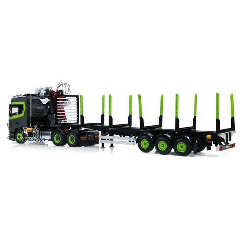 Camión tractor de radiocontrol 6x4 1/14 770s con grúa hidráulica RTR remolque de registro coche humo - Imagen 10 de 18