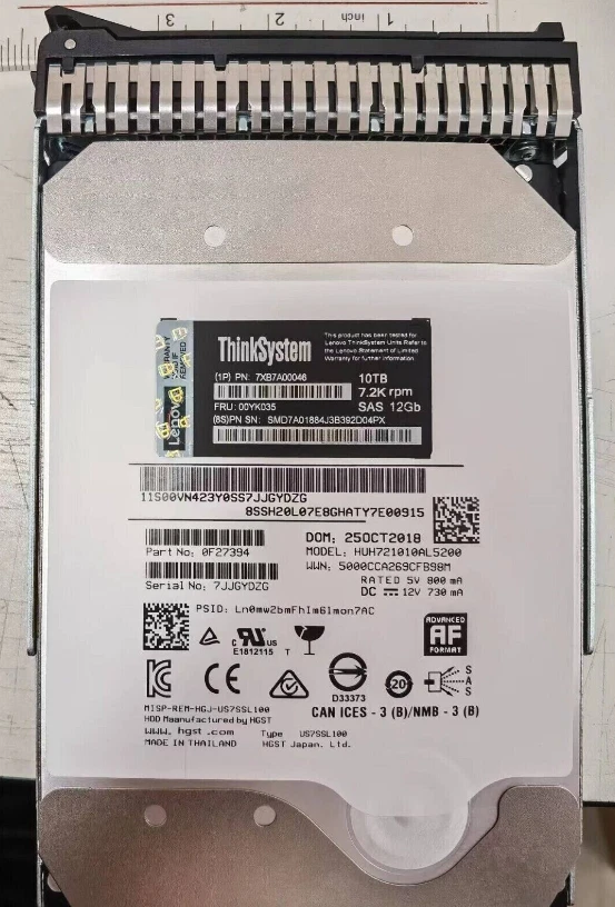 Lenovo ThinkSystem 7XB7A00046 00YK035 Hard Drive - 10TB,7.2K RPM,3.5" SAS,12Gb/s - Image 2 of 4