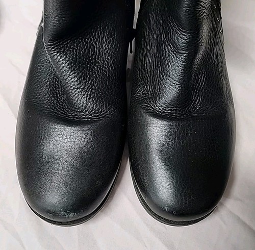 CLARKS TALIA sz 37 E / 6 Black Leather Studded BOOTS Ankle Inner ZIP #M - Picture 10 of 10