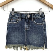 New One Teaspoon Denim Mini Skirt Girls 4-5 Dirty Indigo 2020 Stretch HW