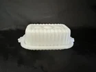 RARE 1950'S Hazel Atlas White Milk Glass Half 1/2 Stick Butter Dish & Lid Granny