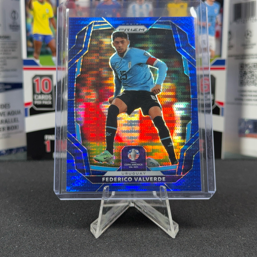 Federico Valverde 2024 Panini Copa America Prizm #97 Blue Pulsar /75 Uruguay