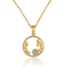 Aqua Chalcedony Gemstone Necklace Women's Wedding Gemstone Jewelry