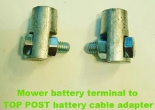 Flag Terminal Mower Tractor Battery to TOP Post cable adapter Group U1 set of 2