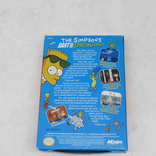The Simpsons: Bart vs. the Space Mutants (Nintendo NES, 1991) Complete CIB WORKS - Picture 8 of 15