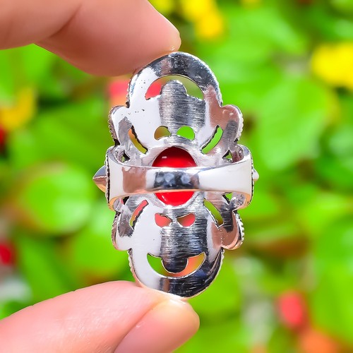 Anillo de plata esterlina 925 piedra lunar arco iris, piedra preciosa múltiple variación mj146 - Imagen 16 de 22