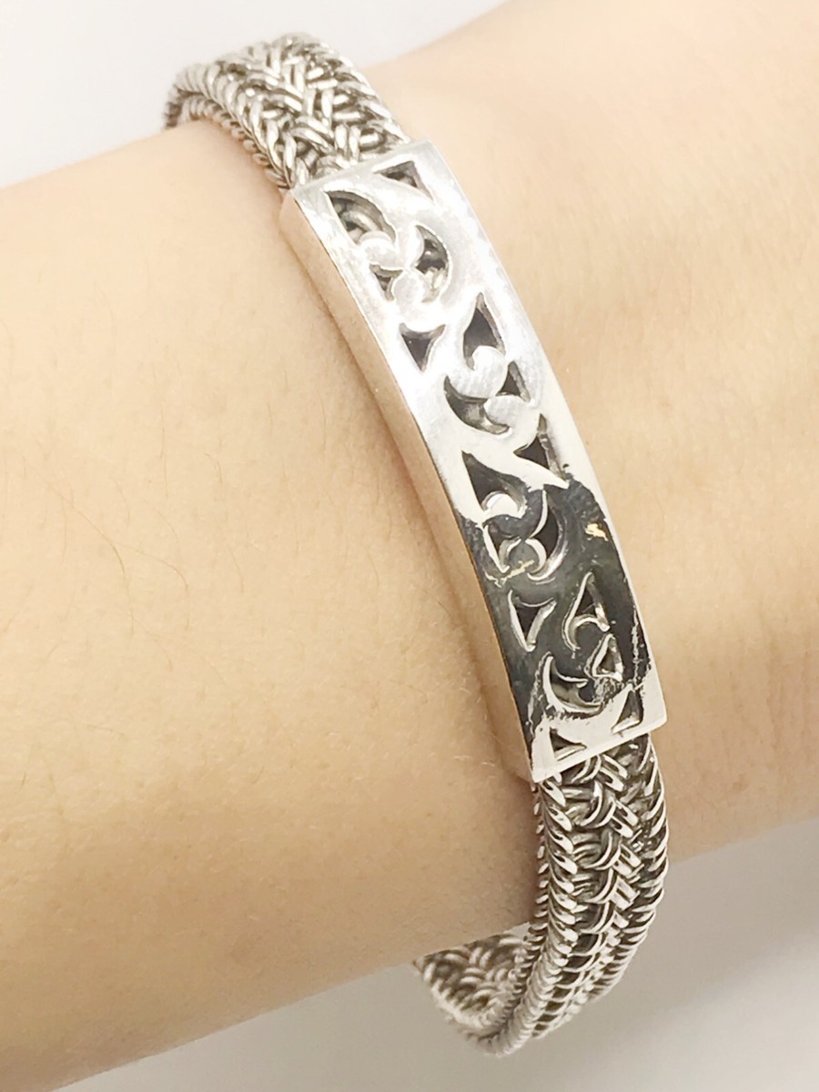 Lois Hill Sterling Silver Thai Weave Toggle Bracelet 7.5