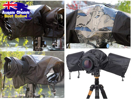 Camera Rain Cover Waterproof DSLR SLR Pro Black Soft All Weather Protection - Picture 9 of 12