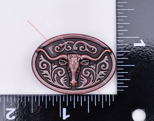 6PC WESTERN FLOWER LONGHORN RODEO LEATHER CRAFT OLD COPPER BELT CONCHO RIVETBACK - Picture 8 of 8