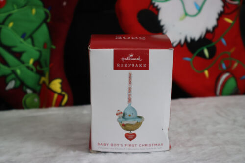 Adorno de recuerdo Hallmark 2022 primer pájaro de Navidad en nido para bebé niño nuevo en caja - Imagen 3 de 3