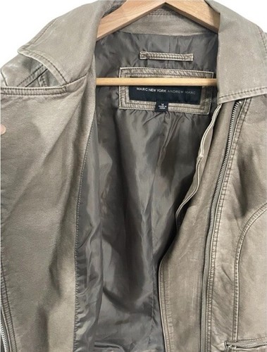 Marc New York Taupe Braun Pullover Strick & Leder Bomber Moto Jacke Gr. M Damen - Bild 5 von 5