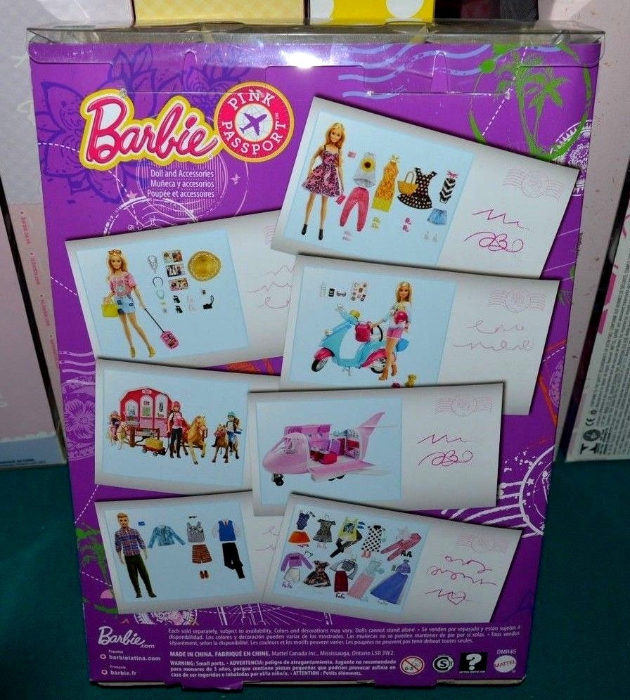 NIB-2015 PINK PASSPORT TRAVEL BARBIE DOLL- SHE COMES WITH LUGGAGE & ACCESSORIES!