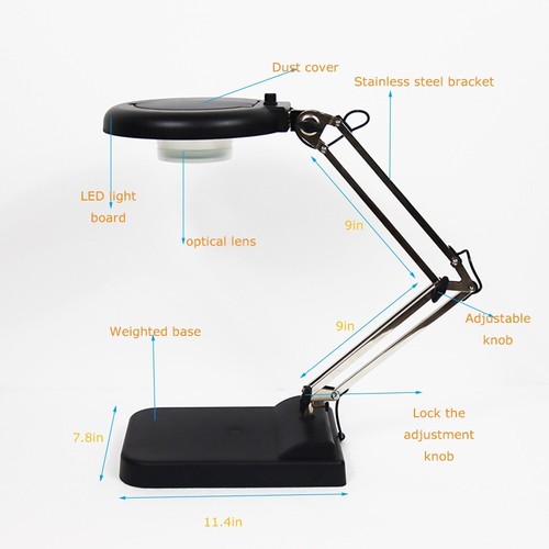 Benchtop Lupe Lampe 30X Vergrößerung Leselampen Befestigung Lampen LED Lampe schwarz140164 - Bild 5 von 24