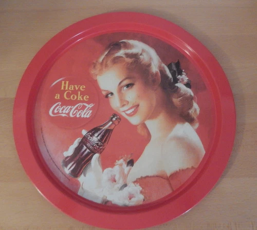 COCA COLA VINTAGE TRAY ROUND REPLICA