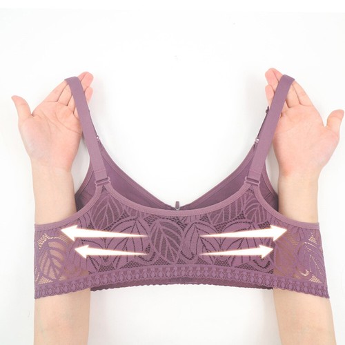 Women Bra Plus Size Soft Cotton Cup Bra Front Zipper Closure Wireless Adjustable - Bild 14 von 27