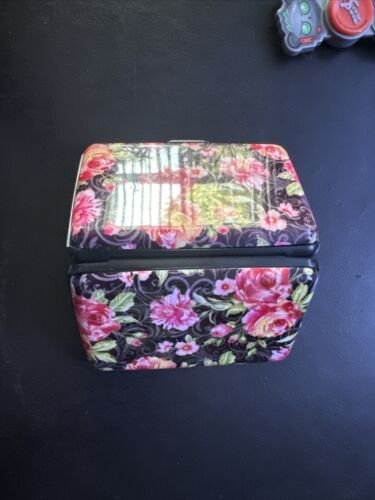 RFID BLOCKING Credit Card Holder Case Slim Hard Floral multi Color - Picture 2 of 4
