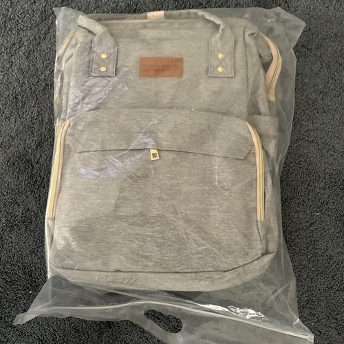 Gray Baby Diaper Bag w Changing Station Backpack for Baby Boys & Girls NEW - Picture 2 of 9