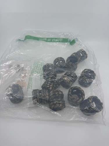 DecoraWell Gewebte Serviettenringe 12er Set, Rattan Serviettenringe, Schwarz Hyazinthe - Bild 2 von 10