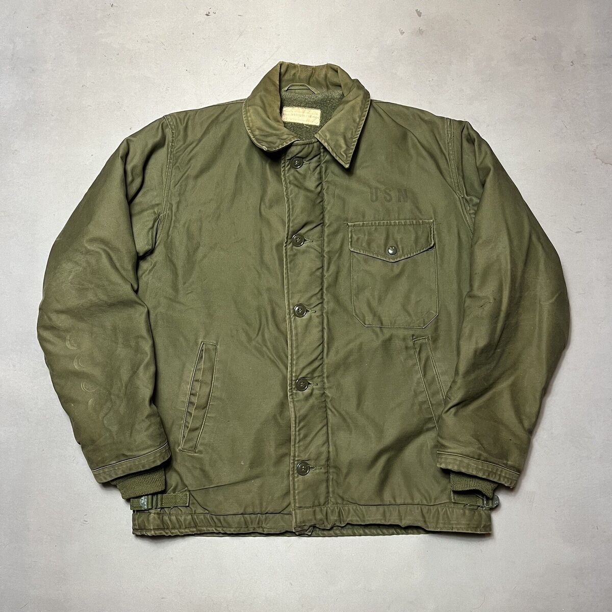 Vintage 60s US Navy A2 Deck Jacket Military USN Stencil Mens Vintage 60s US Navy A2 Deck Jacket Military USN Stencil Mens