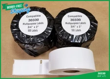 DYMO Compatible 4 Rolls Of White Address Badges 30330 Print 500 Labels Per Roll