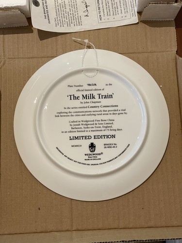 Vintage Limited Edition Wedgwood "The Milk Train" Plate With Box & Certificate - Picture 3 of 5