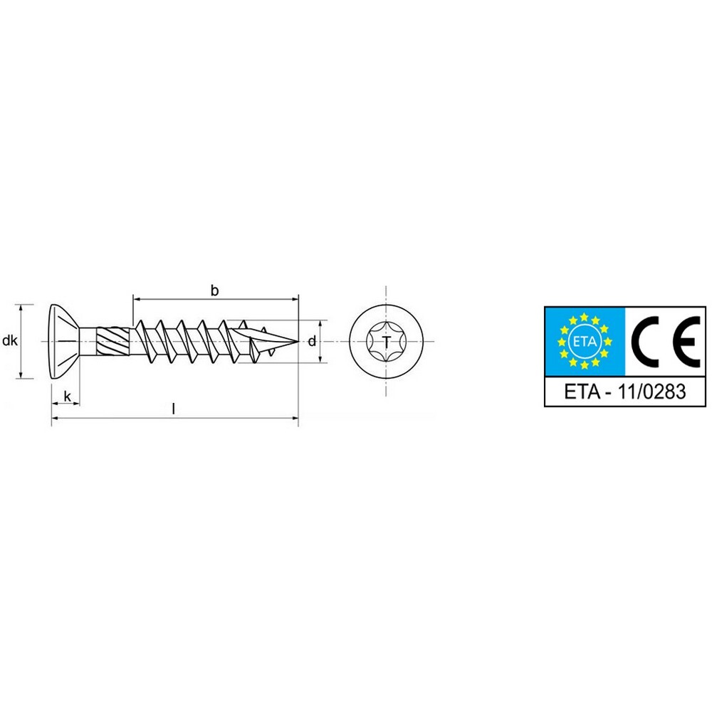 T Drill Liseko Terrassenbauschrauben Schneidkerbe Art. 9043 A2 A4 C1 5,0 TX25