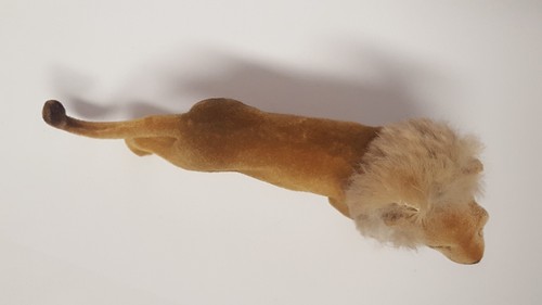 Vtg Lion Flocked Plastic Figure Fuzzy Zoo Safari King of Beasts Rabbit Fur Mane - Bild 13 von 20