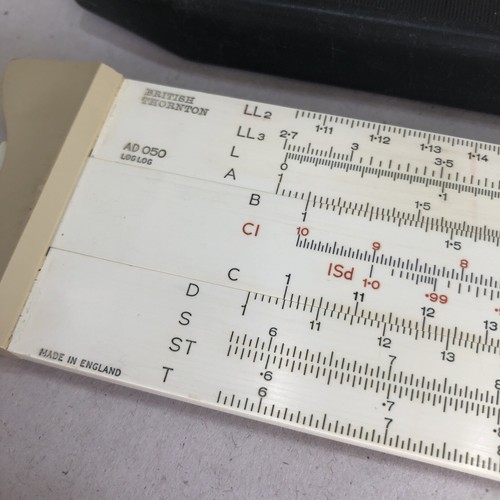 Vintage British Thornton SLIDE RULE No.AD 050 Log Log + Case Vintage c1970s - Foto 6 di 8