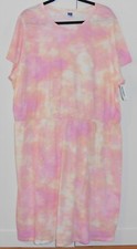WOMEN'S OLD NAVY PINK TIE-DYE WAIST-DEFINED S/S MINI T-SHIRT DRESS/SIZE 3XLARGE