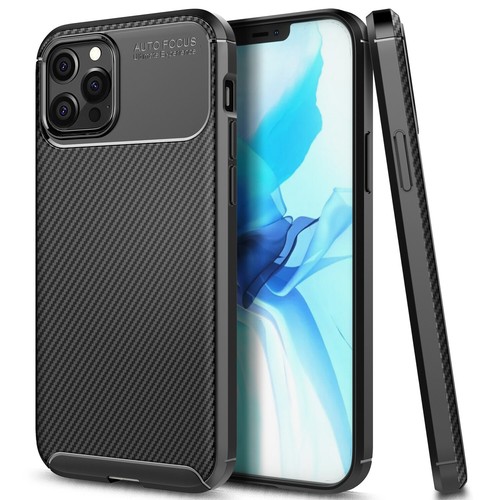 For iPhone 12 Pro Max/12 Mini Case Thin Fit Ultra Slim Carbon Fiber Phone Cover - Picture 1 of 5
