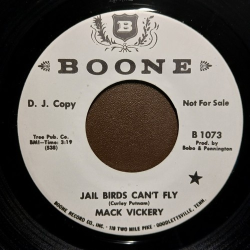 MACK VICKERY Jail Birds Can't Fly Searching For A Baby PROMO HEAR🎵 45RPM Record - Foto 1 di 11