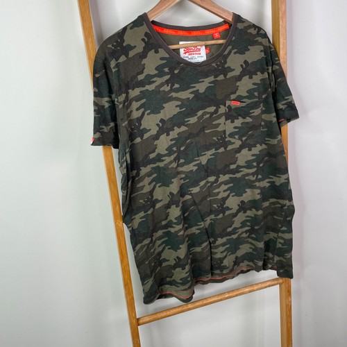 Superdry Shirt Mens 2XL Green Camouflage Short Sleeve Crew Neck Casual Pocket - Picture 2 of 10