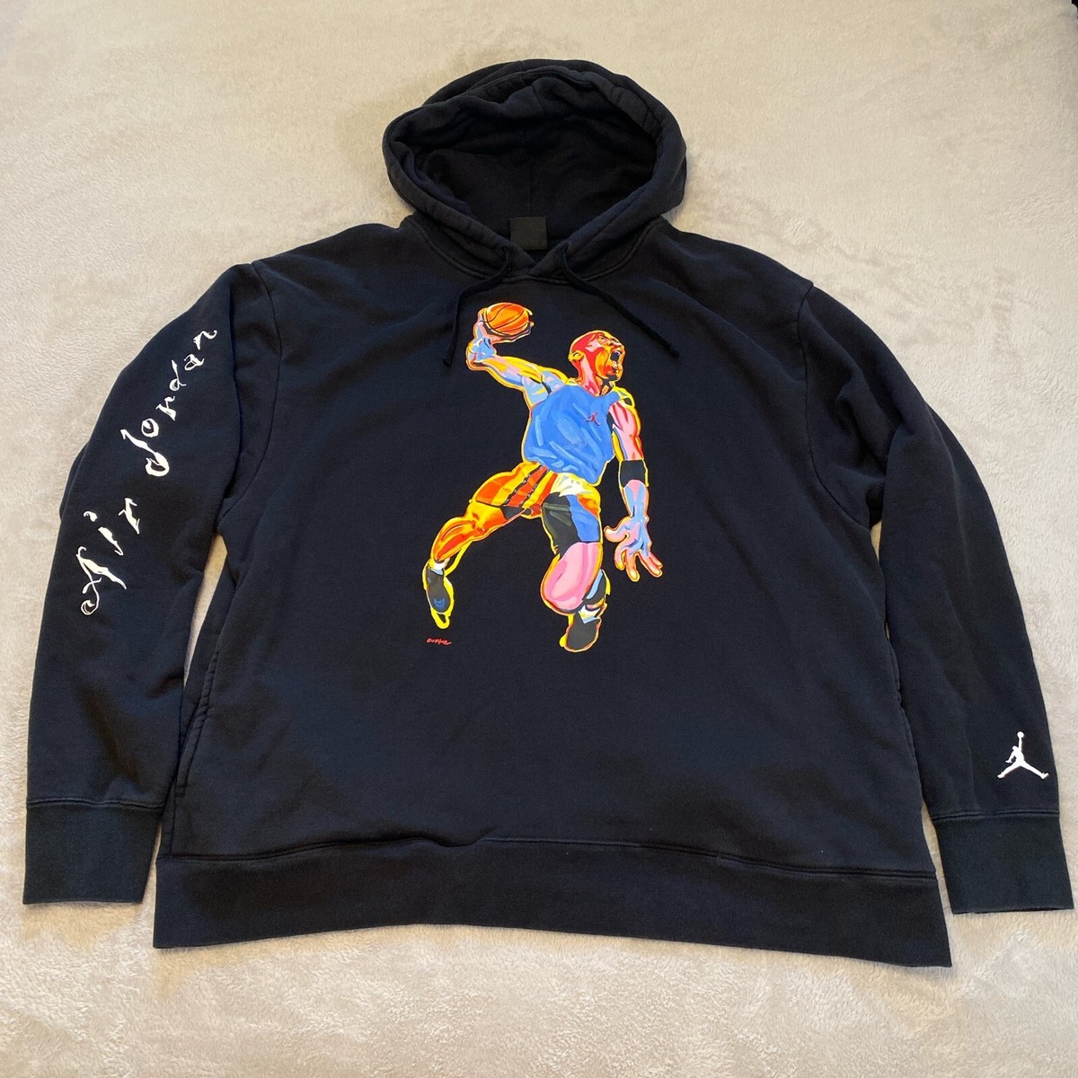 Nike Air Jordan Hoodie Men s XL Black Fleece Pullover Hoop Heroes Philip Burke eBay