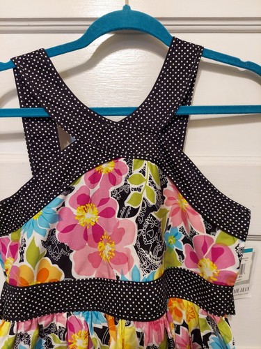Nwts Bonnie Jean Girl's Size 16 1/2 Multicolored Floral Sleeveless Dress - Picture 2 of 7