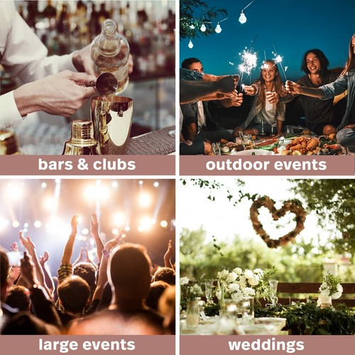 MATANA 20 Premium Clear Reusable Plastic Dinner Plates Rose Gold Rim (26cm/10") - Picture 3 of 9