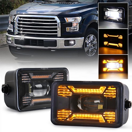 2X FOR FORD F150 2015-2020 50W LED FOG LIGHTS W WHITE DRL&AMBER TURN SIGNAL LAMP - Bild 4 von 12