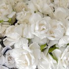 35 Mulberry Paper Flowers White Wedding Headpiece Scrapbook Centerpiece ZM-15