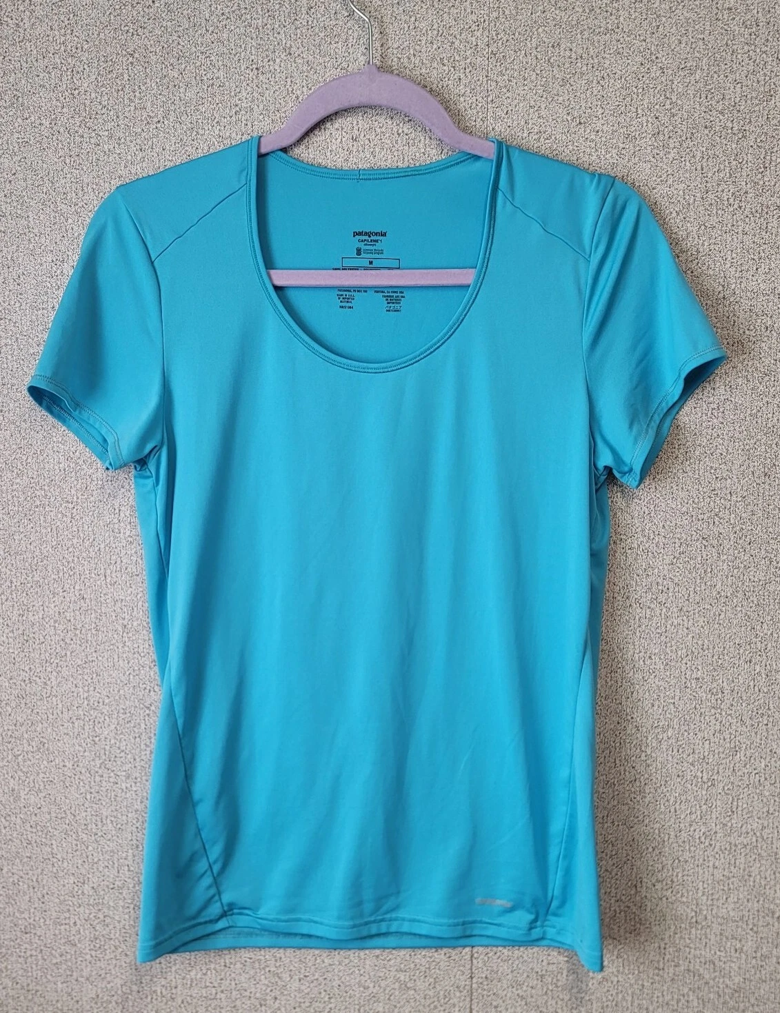Patagonia Capilene1 Silkweight Medium Womens Blue Tshirt base layer 0695
