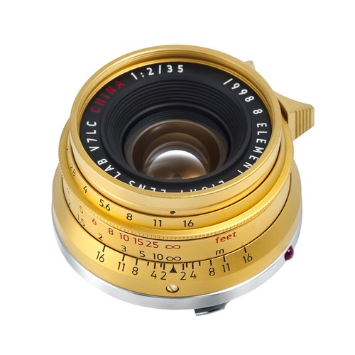 Light lens lab Lens 35mm F2 Brass Chrome for Leica Summicron M Eight Element - Picture 3 of 7